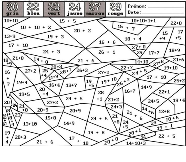 Coloriage Magique Ce2 Maths - Magique à imprimer